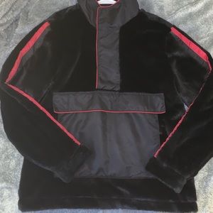 Forever 21 Black/Red FAUX fur Jacket